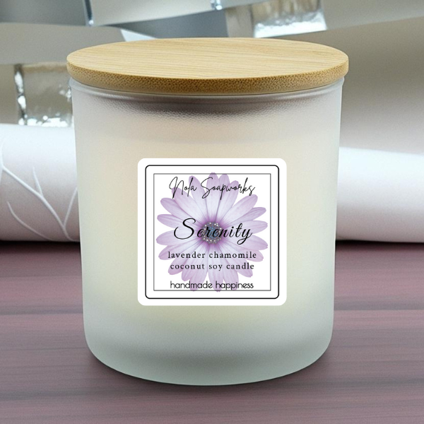 Serenity | Coconut Soy Hand-Poured Candle - Lavender Chamomile