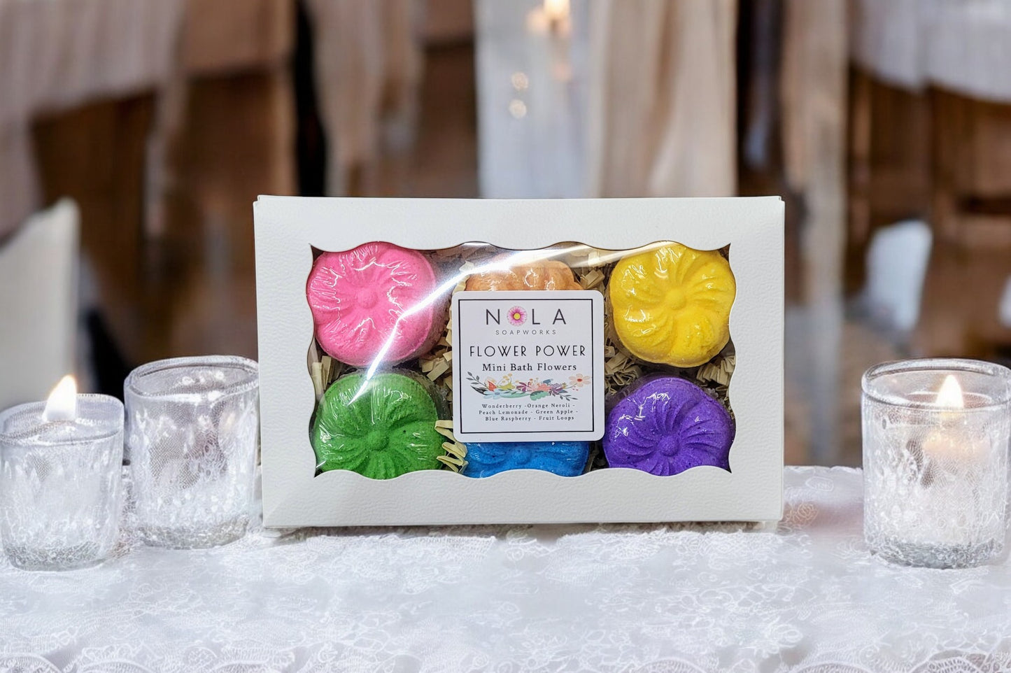 Blooming Bath Time Gift Set: 6 Mini Flower Shaped Bath Bombs