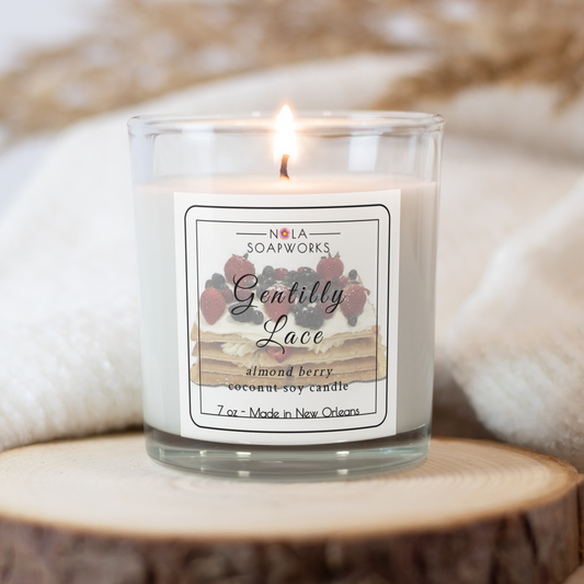 Gentilly Lace Coco Soy Candle - A Slice of NOLA Luxury