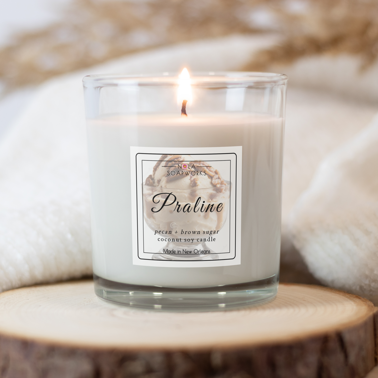 Pralines + Cream Inspired Coconut Soy Candle