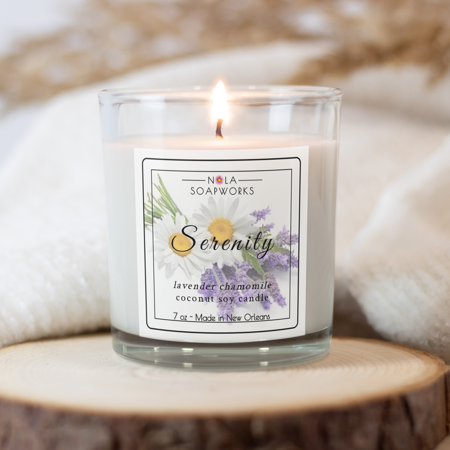 Serenity - Lavender Chamomile Coco Soy Candle