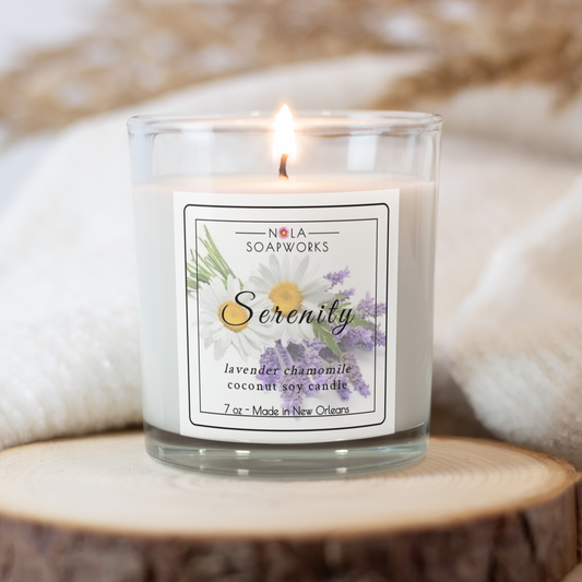 Serenity - Lavender Chamomile Coco Soy Candle