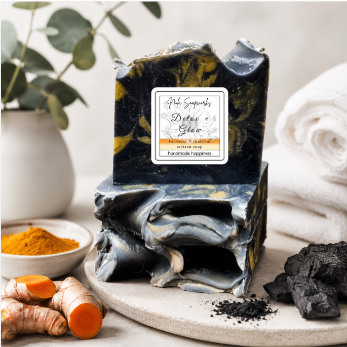 Detox & Glow: Lemongrass Charcoal & Turmeric Soap
