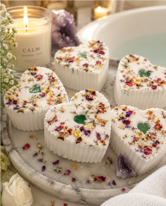 Love Blossoms Heart Crystal Bath Bomb