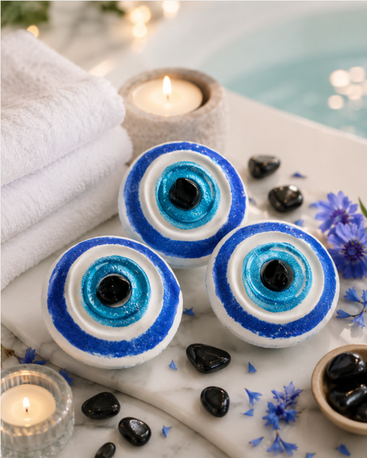Obsidian Crystal Evil Eye Protection Bath Bomb