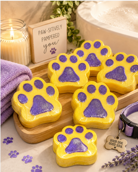 Paws for Relaxation: Peachy Paw Print Bath Bombs