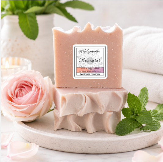 Rose Mint Goat Milk Soap - Rose + Peppermint